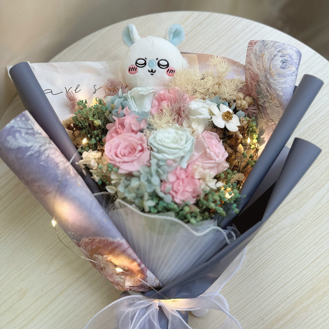 Chiikawa 情人節保鮮乾花|自由配搭花朵及公仔|百多款供選擇|歡迎Instagram聯絡查詢!
