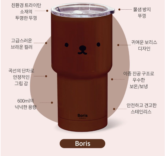 【韓國直運】 Miffy 600ml 不鏽鋼大容量保溫杯|得意又實用返工返學飲水必備!