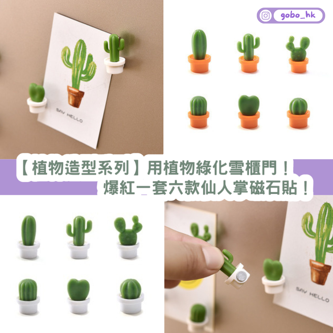 【植物造型系列】用植物綠化客廳!爆紅款仙人掌磁石貼~一套六款!