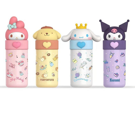 【Sanrio系列】公仔頭350mL保溫杯|防滑底墊、伸縮隱形手提