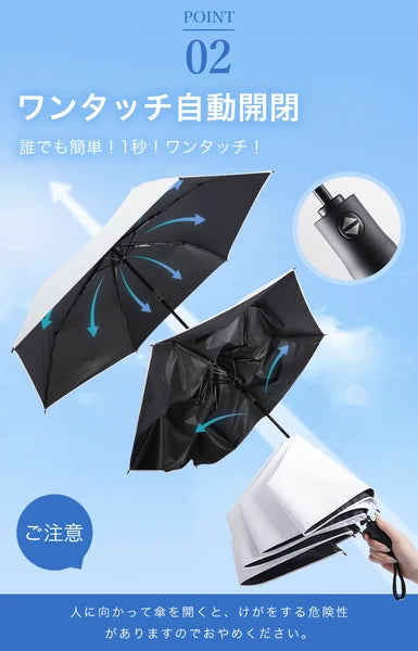 【日本製】超輕量200g自動折疊傘✨一鍵開合｜完全遮光｜晴雨兼用日傘｜UV阻隔