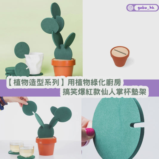 【植物造型系列】用植物綠化廚房！爆紅款仙人掌杯墊架