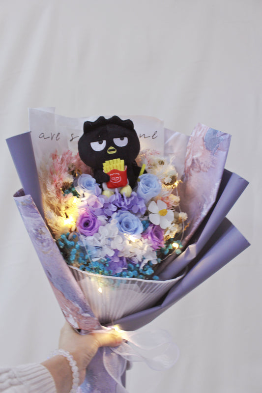 保鮮乾花系列-XO紫玫瑰手抱50cm大花束