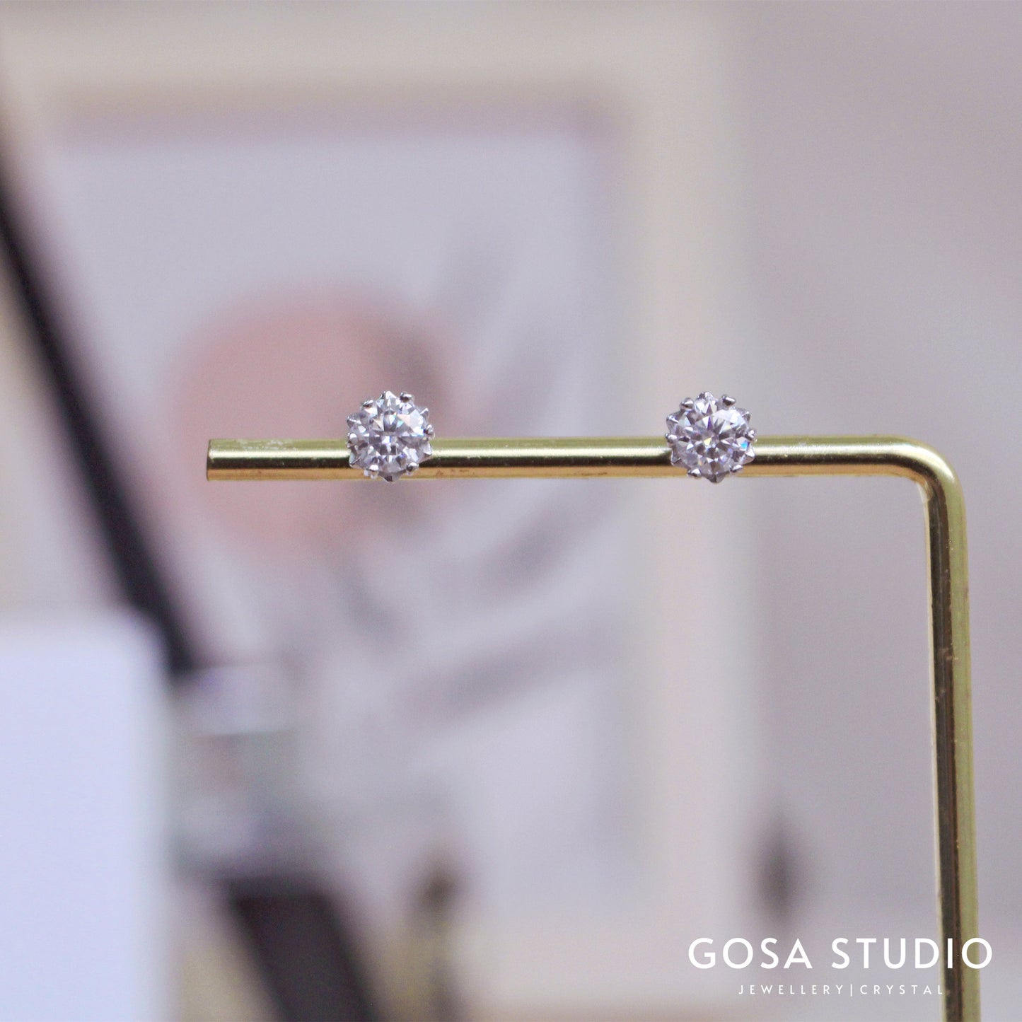 GE011 925純銀 莫桑鑽雪花耳釘耳環