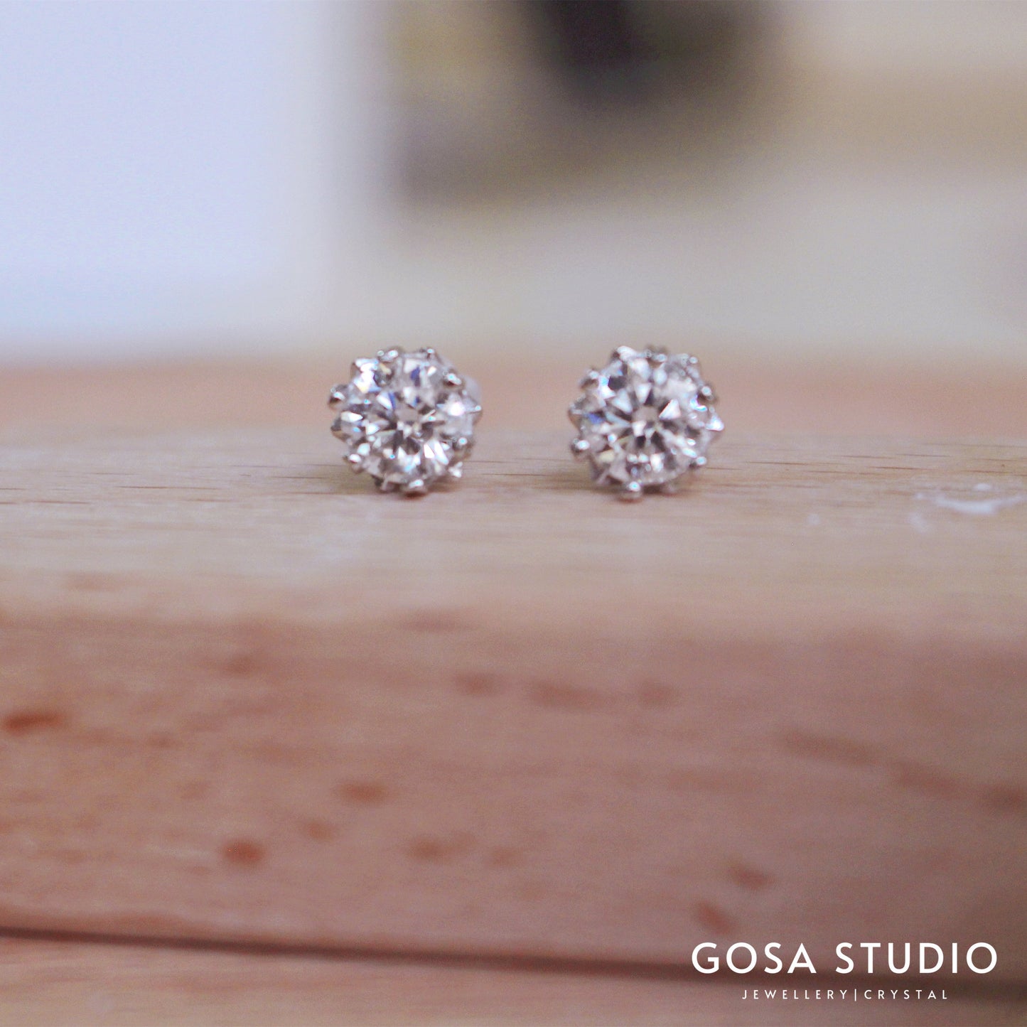 GE011 925純銀 莫桑鑽雪花耳釘耳環