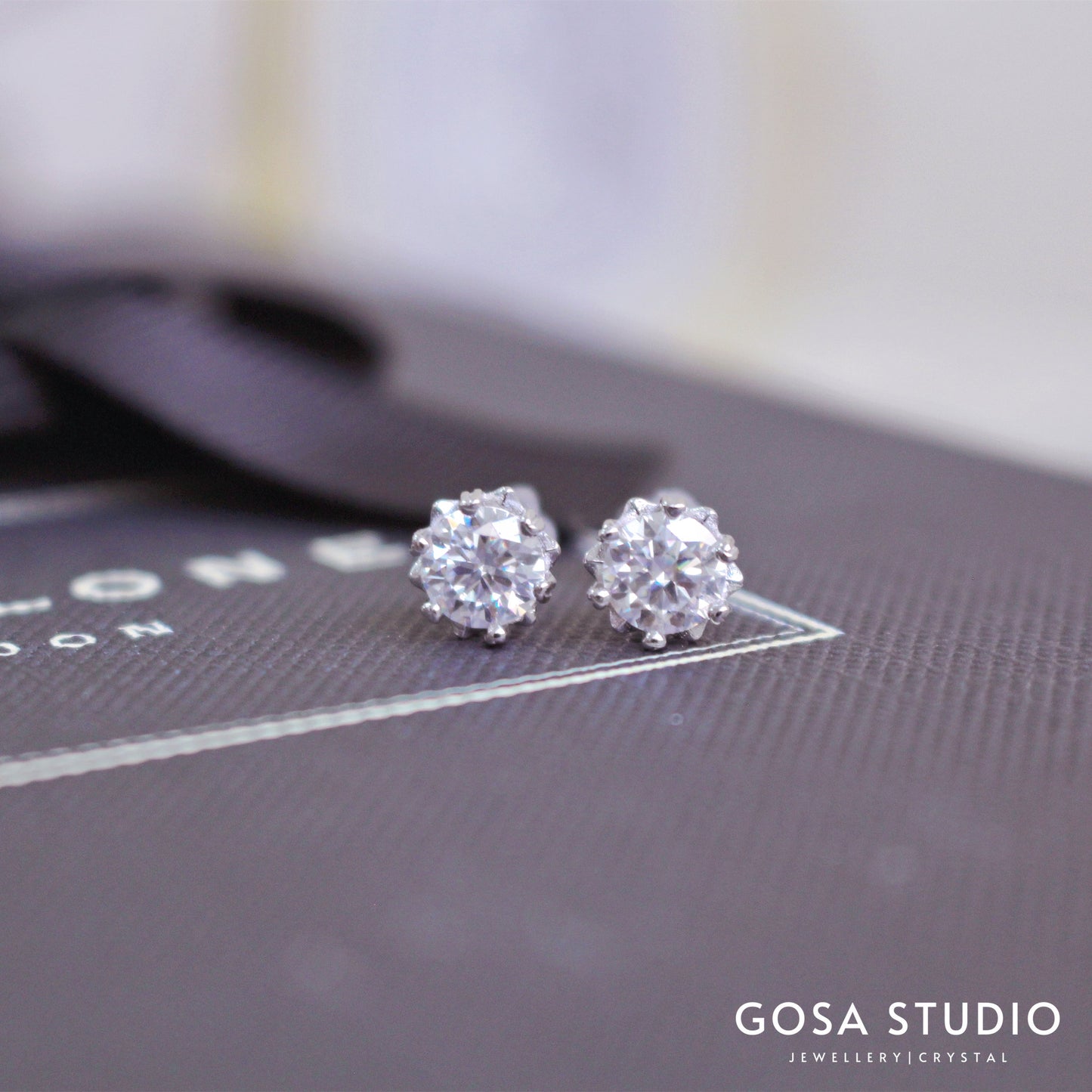 GE011 925純銀 莫桑鑽雪花耳釘耳環